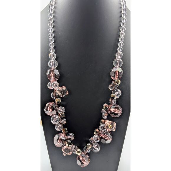 Mark by Avon Smoky Purple Tones Cluster Faceted Beaded Statement 32 Necklace - Picture 1 of 7